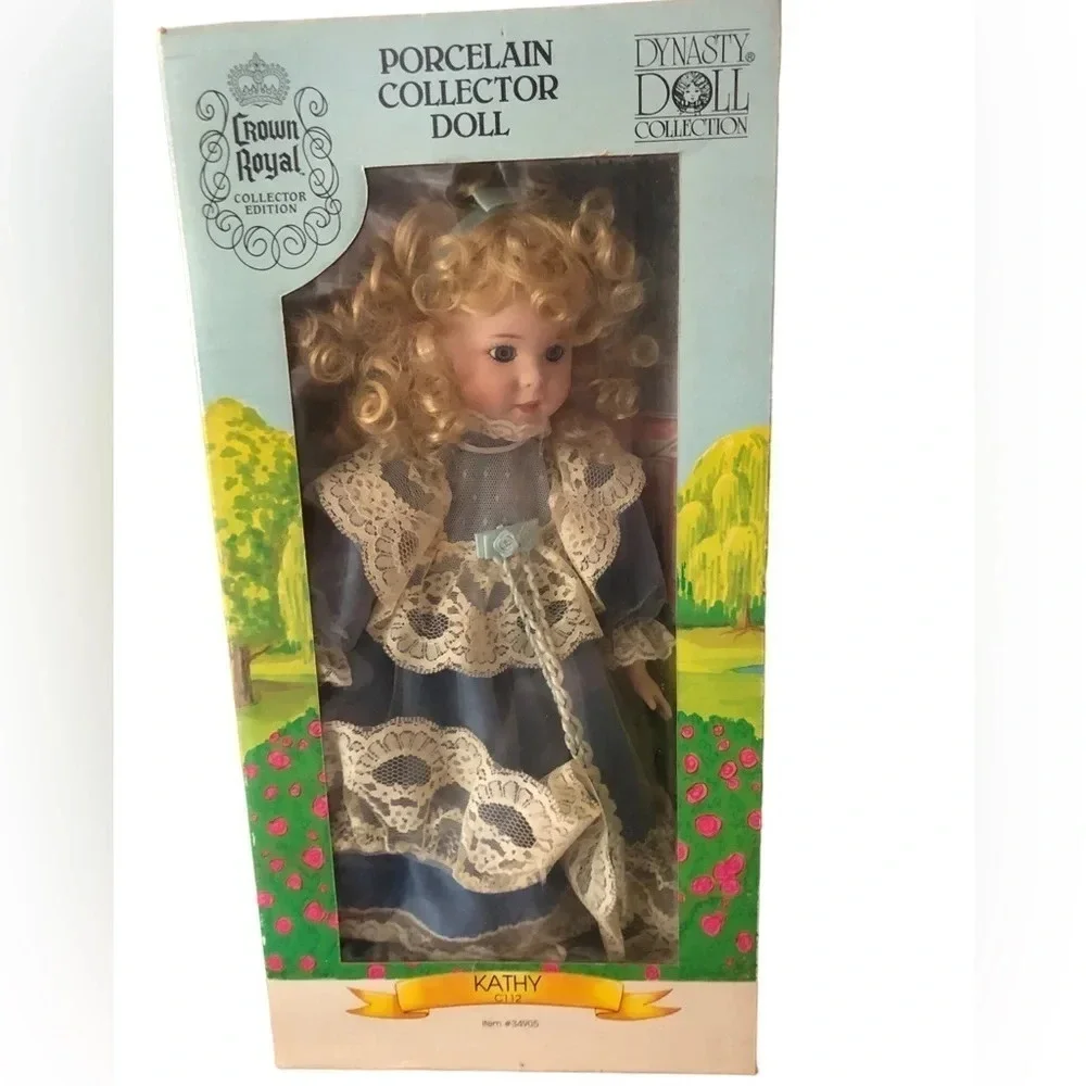 done not available 90s Crown Royal Porcelain Collector Doll Blonde Dynasty Doll